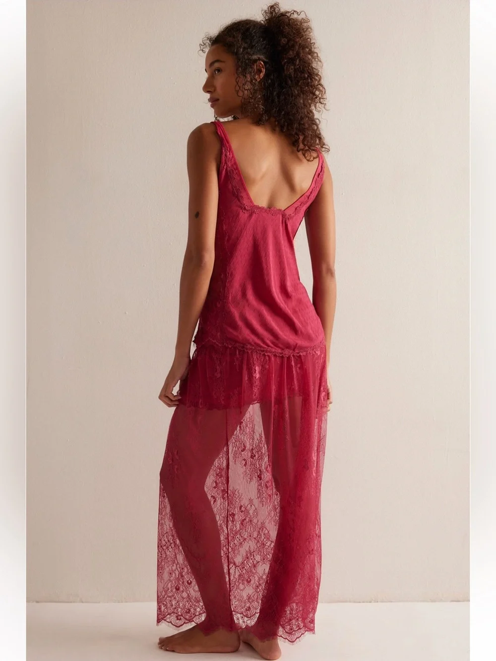 Free People Intimately Together Again Slip Skirt Set | Glass Roses | Large | NWT